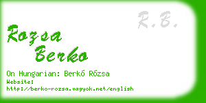 rozsa berko business card